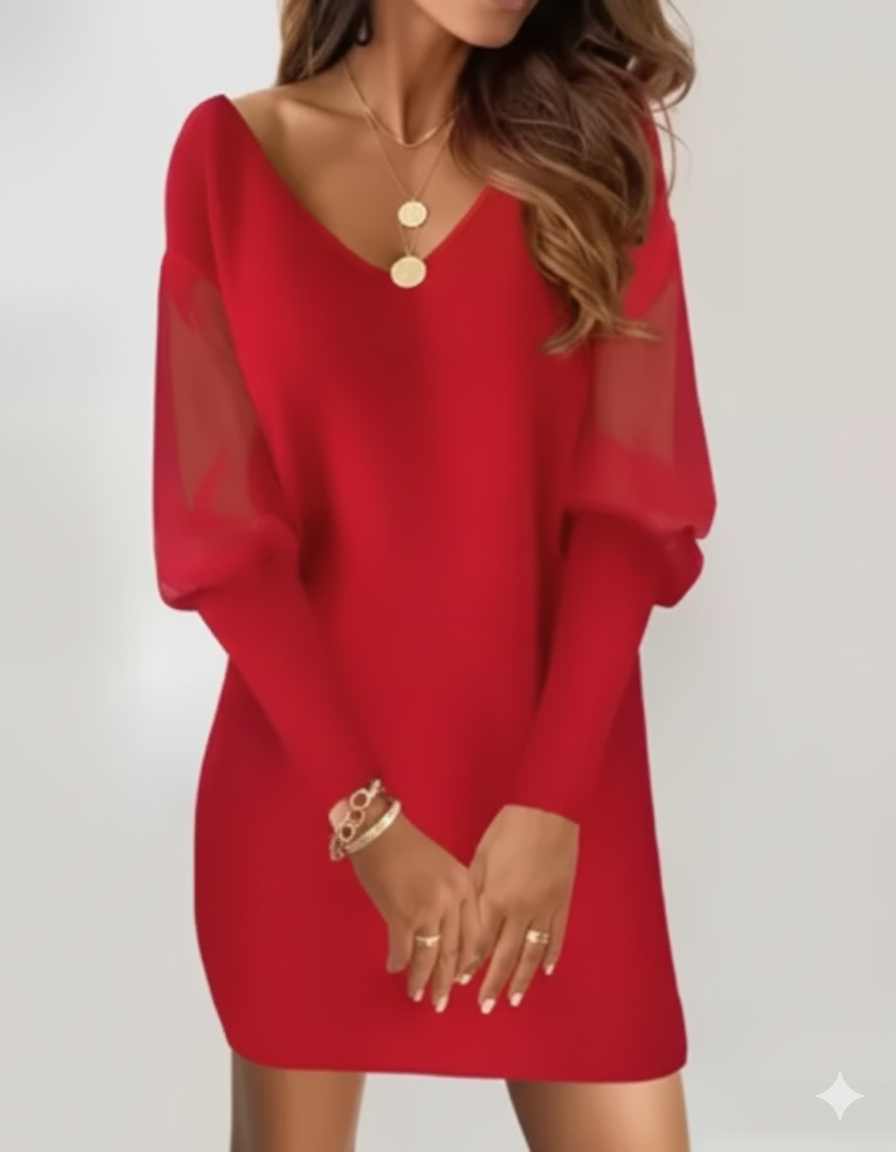 Mini Dress Iconico- Abito con maniche in Pizzo
