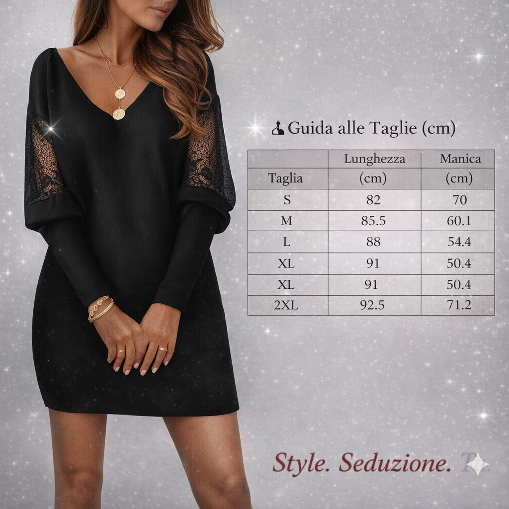 Mini Dress Iconico- Abito con maniche in Pizzo